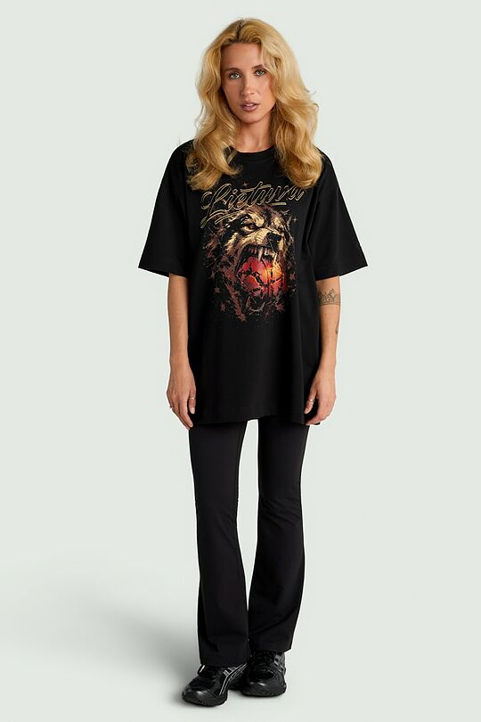 Short sleeves cotton T-shirt  "The Pursuit of Victory" 7 | BLACK | Audimas