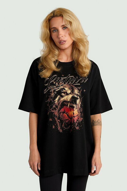 Short sleeves cotton T-shirt  "The Pursuit of Victory" 1 | BLACK | Audimas