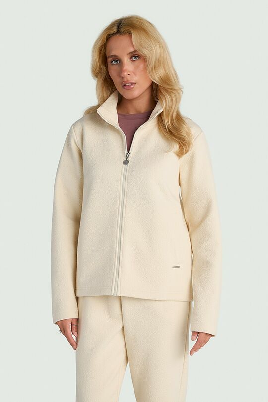 Textured full-zip sweatshirt 1 | Cream | Audimas
