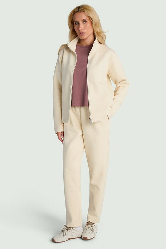 Textured full-zip sweatshirt 5 | Cream | Audimas