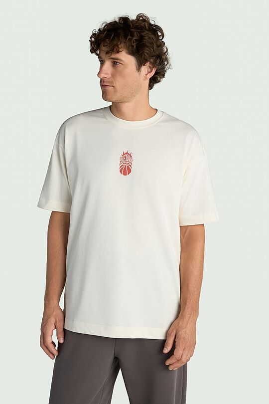 Short sleeves cotton T-shirt "Eternal Flame" 2 | Cream | Audimas