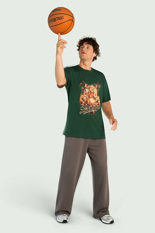 Short sleeves cotton T-shirt "Wild strength" 4 | GREEN | Audimas