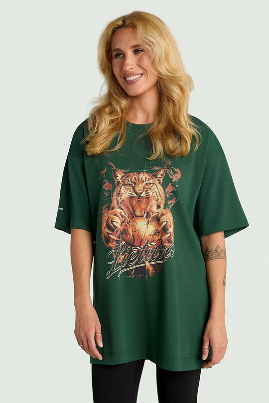 Short sleeves cotton T-shirt "Wild strength" 6 | GREEN | Audimas