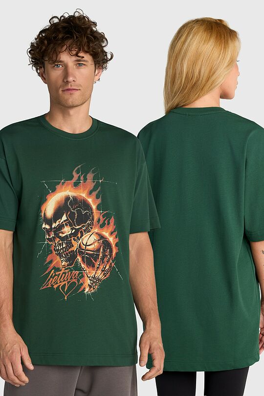 Short sleeves cotton T-shirt "Fighting Spirit" 1 | GREEN | Audimas