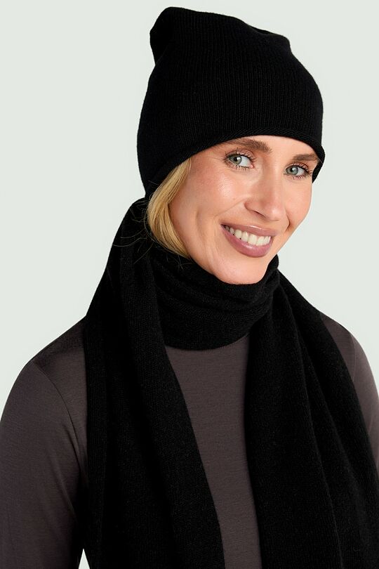 Merino wool hat with cashmere 1 | BLACK | Audimas