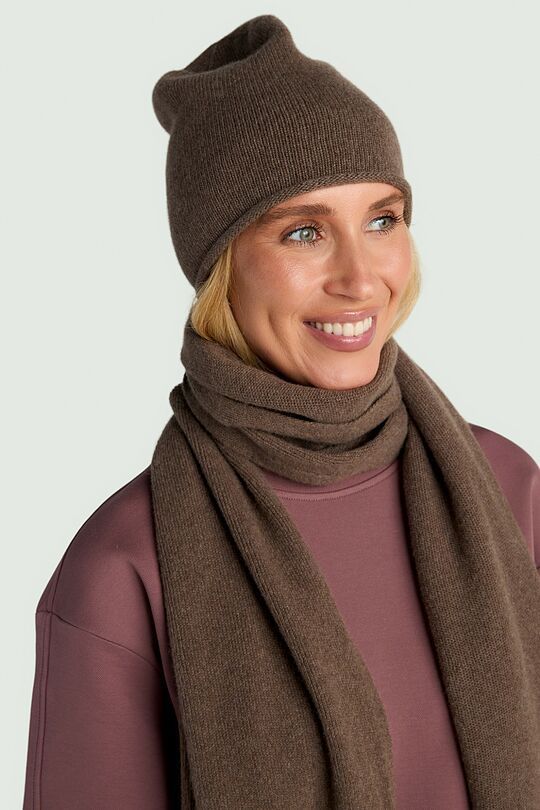 Merino wool hat with cashmere 1 | BROWN | Audimas