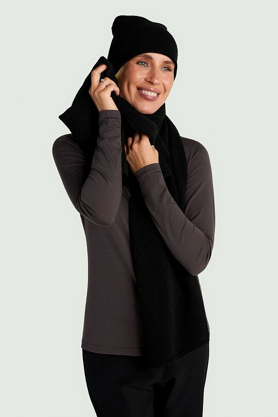 Merino wool scarf with cashmere 2 | BLACK | Audimas