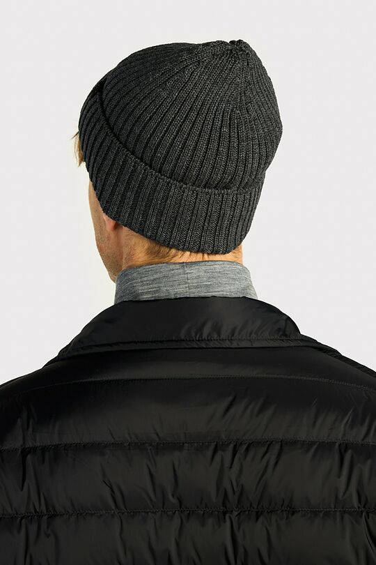 Knitted merino wool hat 2 | GREY/MELANGE | Audimas