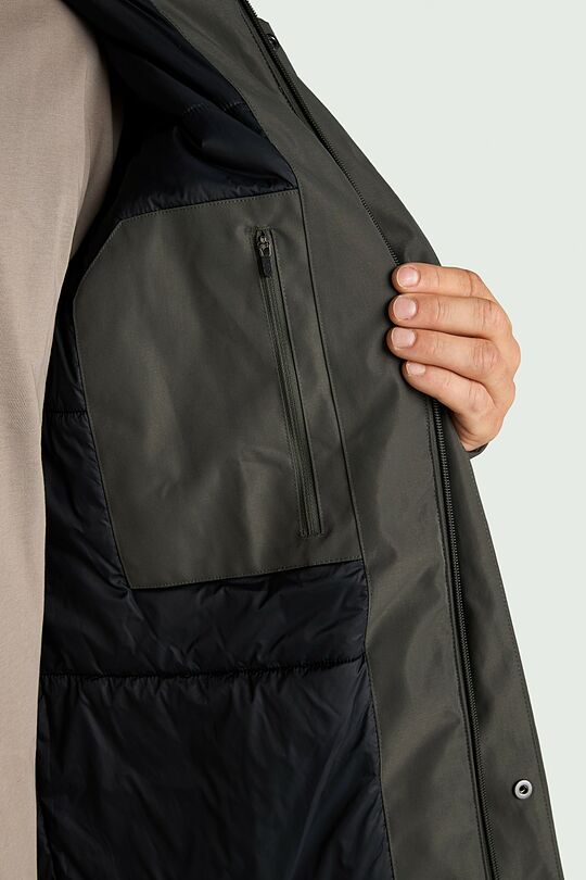 Elongated jacket with synthetic insulation 8 | CHAKI | Audimas