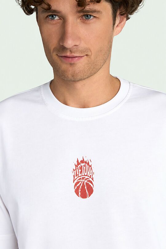 Short sleeves cotton T-shirt "Eternal Flame" 4 | WHITE | Audimas