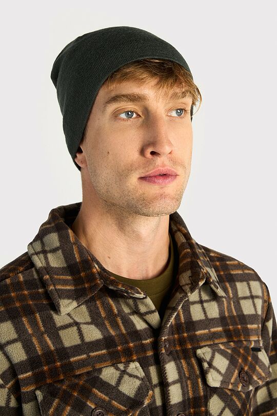 Knitted merino wool beanie 1 | GREEN | Audimas
