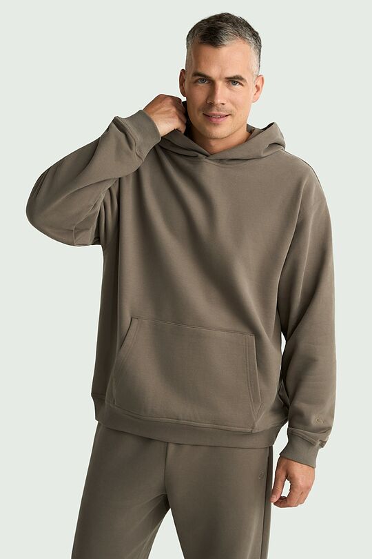 Oversized heavy-weight cotton hoodie 1 | CHAKI | Audimas
