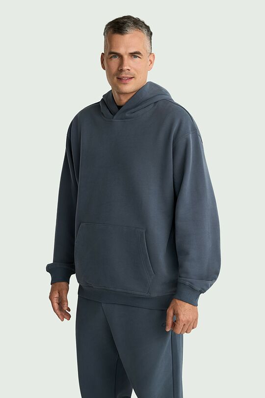 Oversized heavy-weight cotton hoodie 1 | Dark blue | Audimas