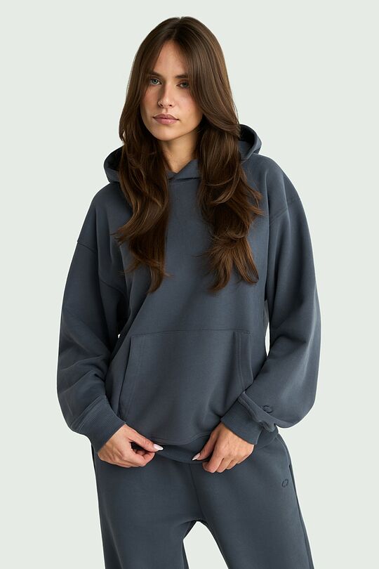 Oversized heavy-weight cotton hoodie 1 | Dark blue | Audimas