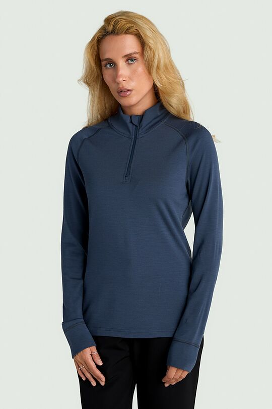 Merino wool half-zip sweatshirt 1 | BLUE | Audimas