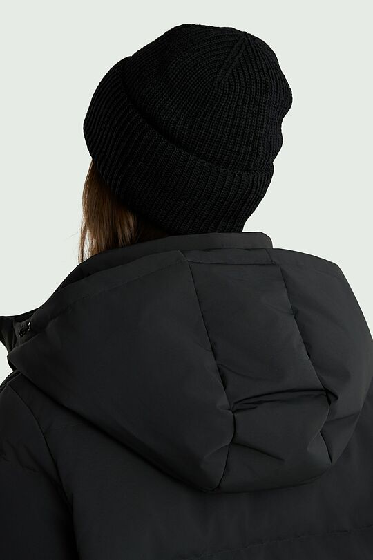 Megzta merino vilnos kepurė 2 | BLACK | Audimas