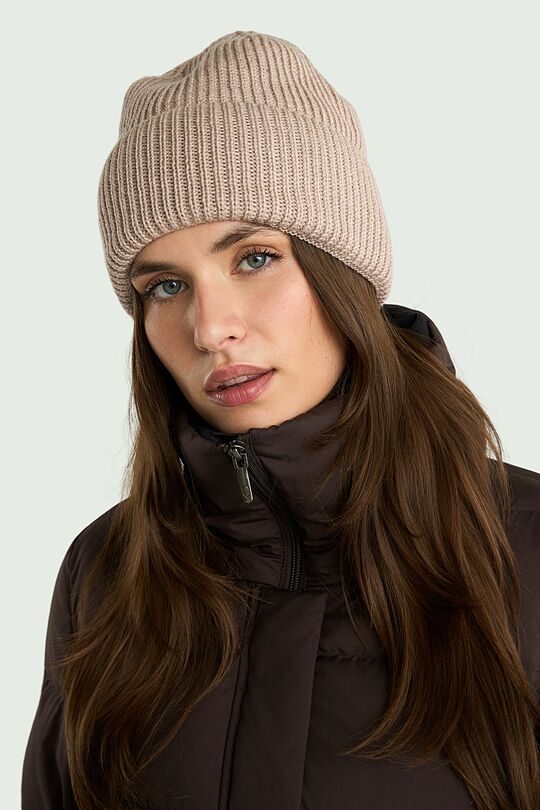 Megzta merino vilnos kepurė 1 | Cream | Audimas
