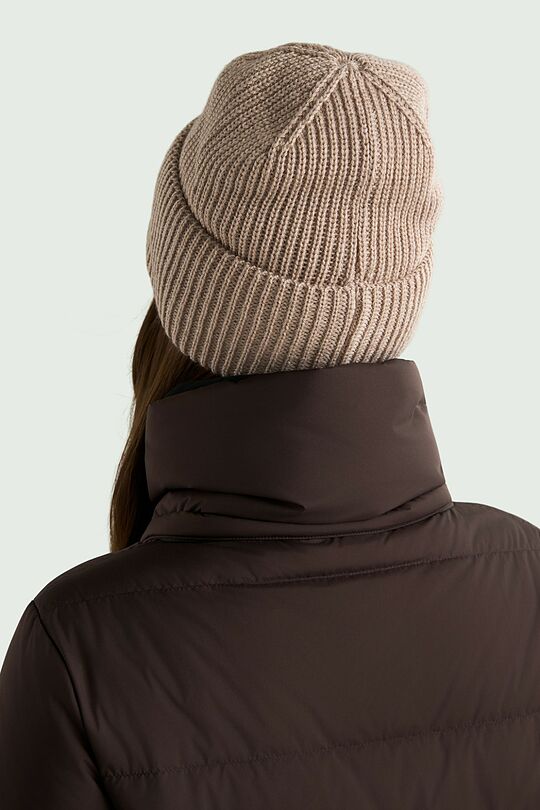 Megzta merino vilnos kepurė 2 | Cream | Audimas
