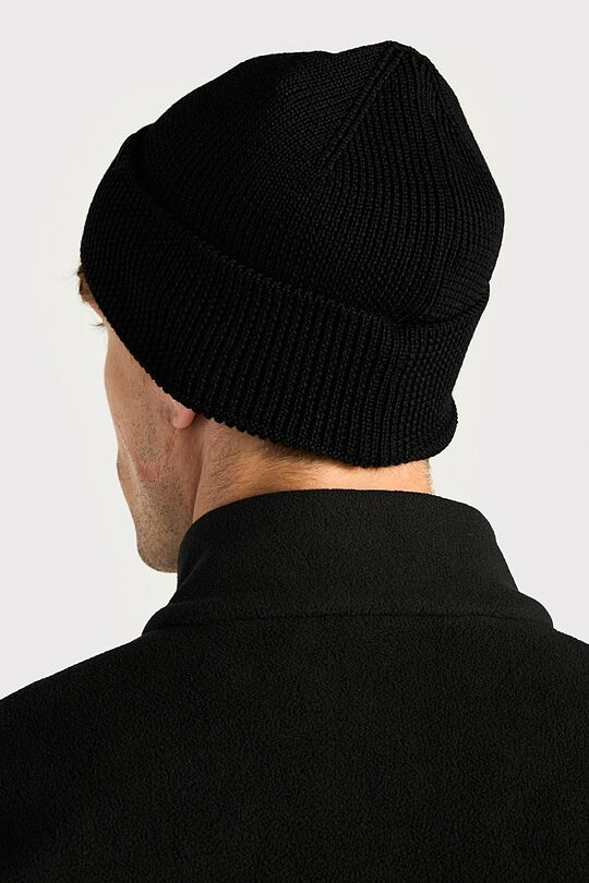 Knitted merino wool hat 5 | BLACK | Audimas