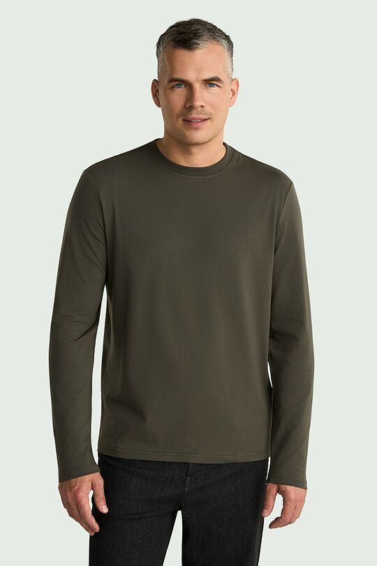Long sleeve cotton T-shirt 1 | CHAKI | Audimas