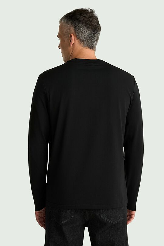 Long sleeve cotton T-shirt 2 | BLACK | Audimas