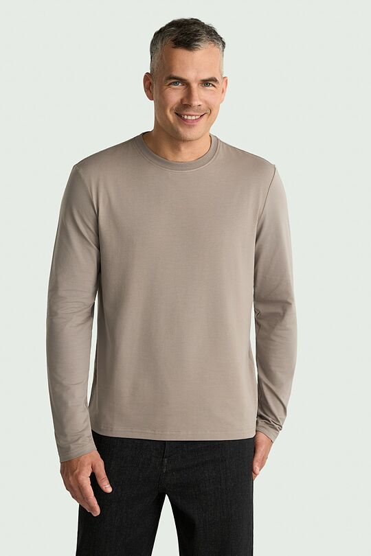 Long sleeve cotton T-shirt 1 | Cream | Audimas