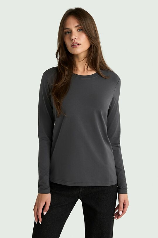 Cotton T-shirt with long sleeves 1 | GREY | Audimas
