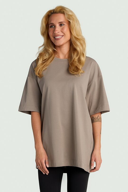 Oversized short sleeve cotton T-shirt 5 | GREY | Audimas
