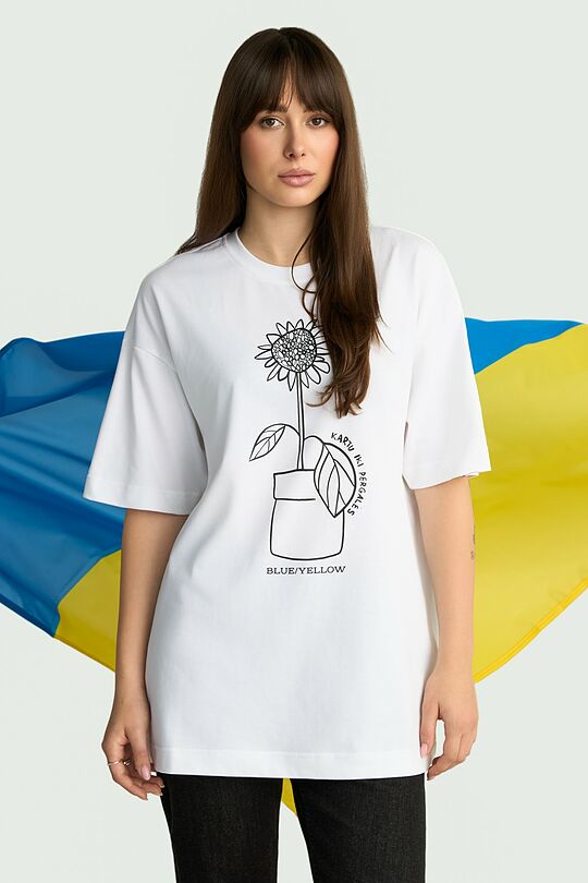 Unisex short-sleeve cotton T-shirt "Sunflower" 4 | WHITE | Audimas