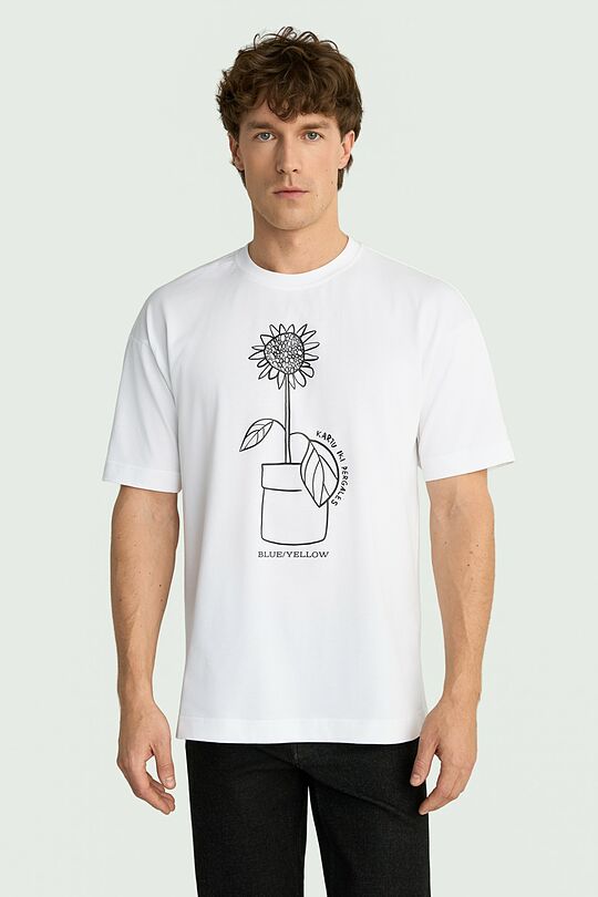 Unisex short-sleeve cotton T-shirt "Sunflower" 2 | WHITE | Audimas