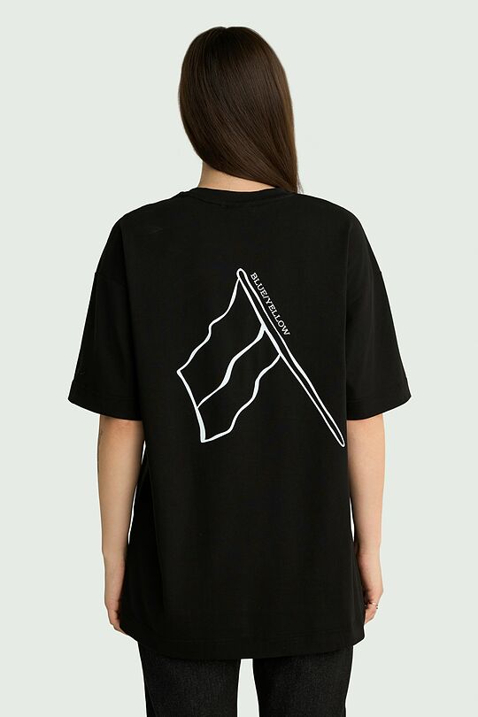 Unisex short-sleeve cotton T-shirt "Flag" 3 | BLACK | Audimas