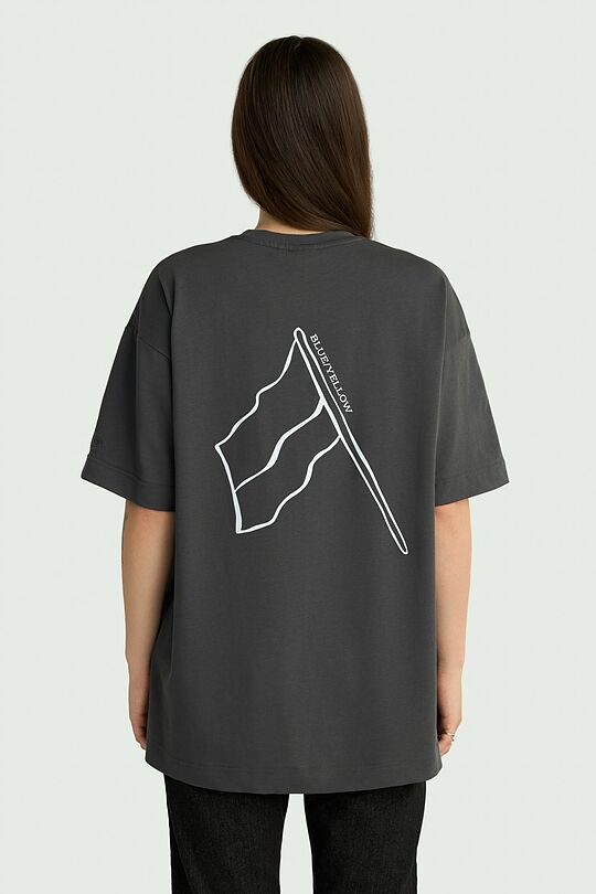 Unisex short-sleeve cotton T-shirt "Flag" 3 | DARK GREY | Audimas