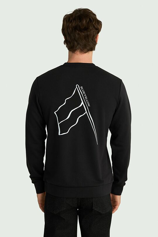Men's cotton sweatshirt "Flag" 2 | BLACK | Audimas