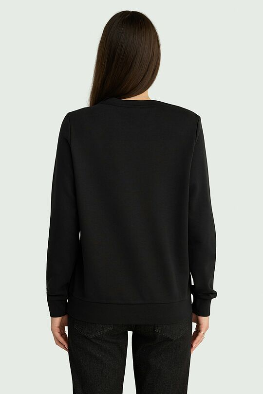Women's cotton sweatshirt "Sunflower" 2 | BLACK | Audimas