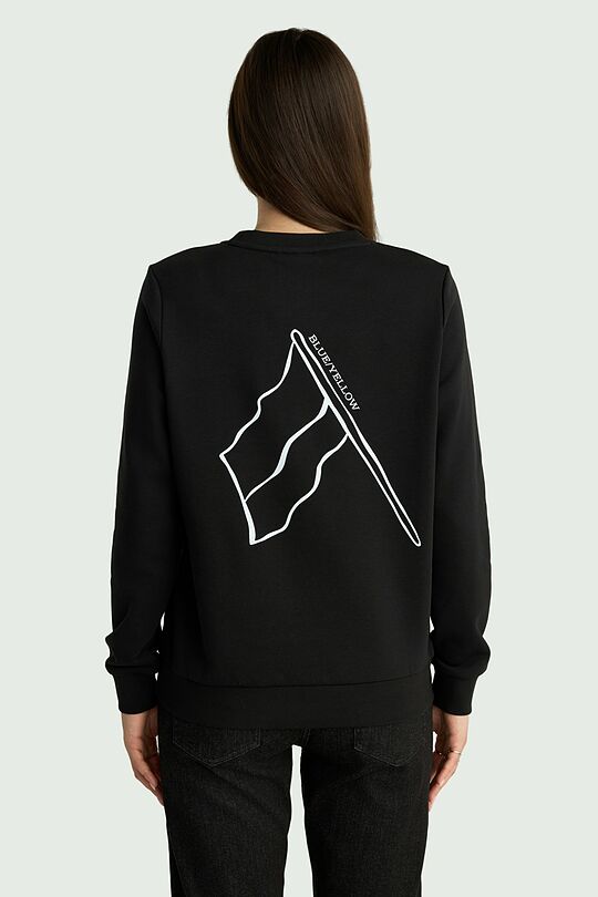 Women's cotton sweatshirt "Flag" 1 | BLACK | Audimas