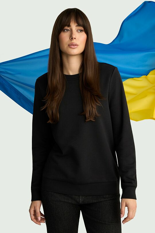 Women's cotton sweatshirt "Together to Victory" 1 | BLACK | Audimas