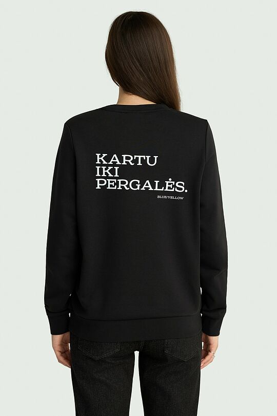 Women's cotton sweatshirt "Together to Victory" 2 | BLACK | Audimas