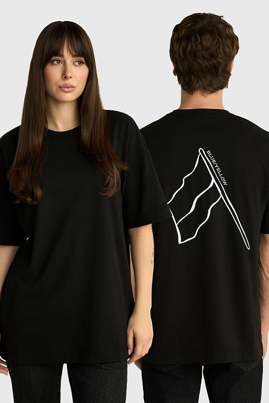 Unisex short-sleeve cotton T-shirt "Flag" 1 | BLACK | Audimas