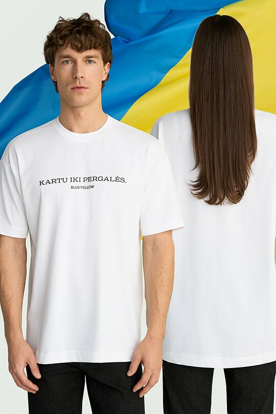 Unisex short-sleeve cotton T-shirt "Till Victory" 1 | WHITE | Audimas