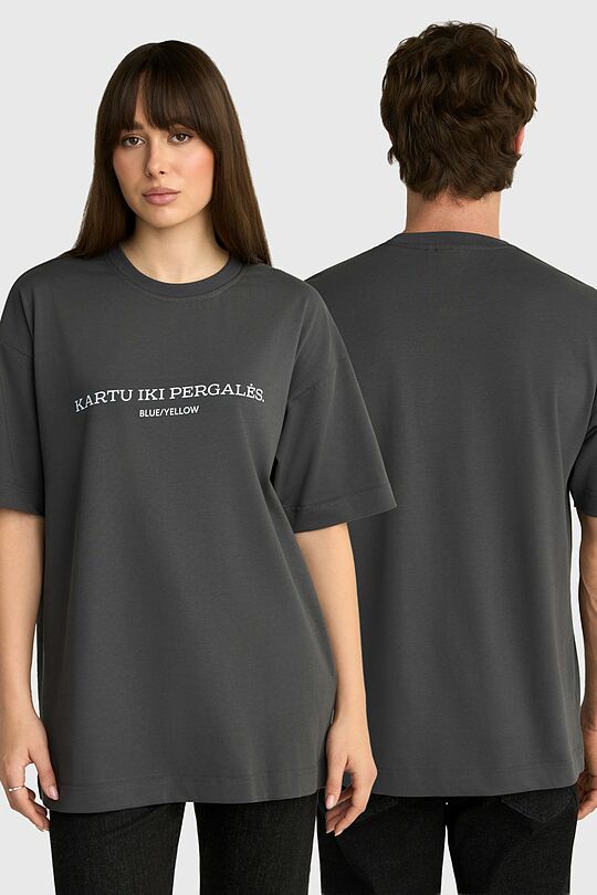 Unisex short-sleeve cotton T-shirt "Till Victory" 1 | DARK GREY | Audimas