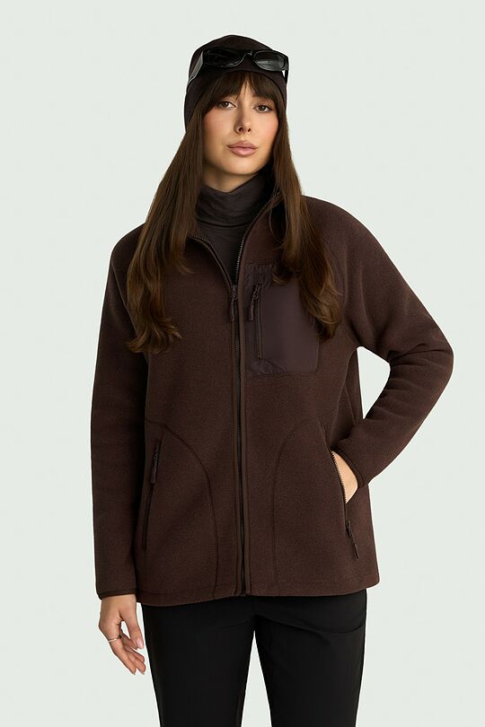 Sherpa fleece full-zip jacket 1 | BROWN | Audimas