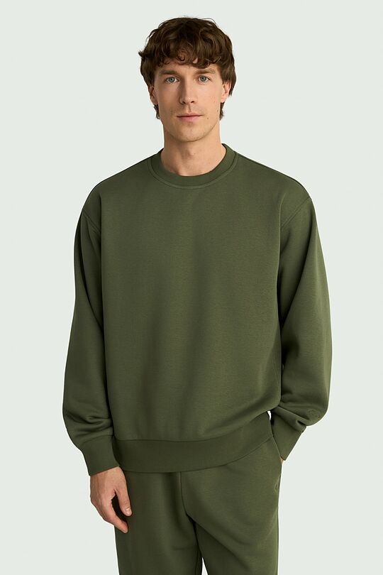 Oversized cotton fleece sweatshirt 1 | Green | Audimas