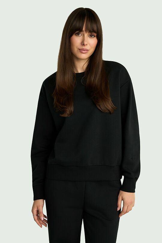 Cotton fleece sweatshirt 1 | BLACK | Audimas