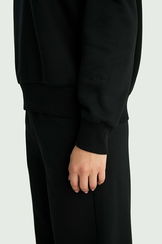 Cotton fleece sweatshirt 3 | BLACK | Audimas