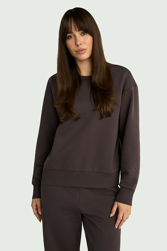 Cotton fleece sweatshirt 1 | BROWN | Audimas