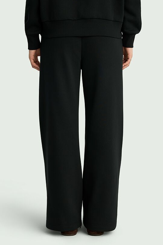 Wide cotton fleece sweatpants 3 | BLACK | Audimas
