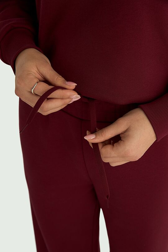 Wide cotton fleece sweatpants 4 | RED | Audimas