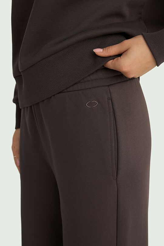 Wide cotton fleece sweatpants 5 | BROWN | Audimas