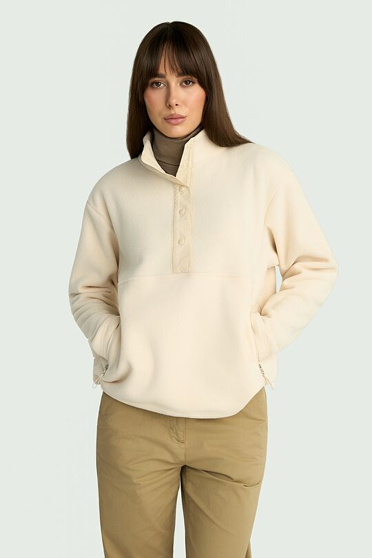 Half closure fleece sweatshirt 4 | Cream | Audimas