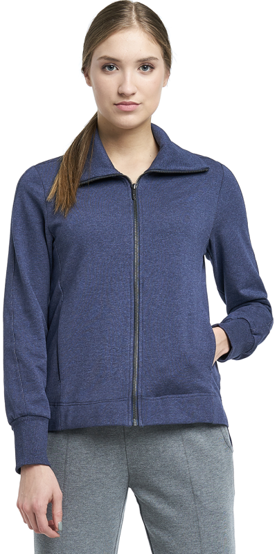 Cotton terry sweatshirt 1 | BLUE DEPTHS MELANGE | Audimas